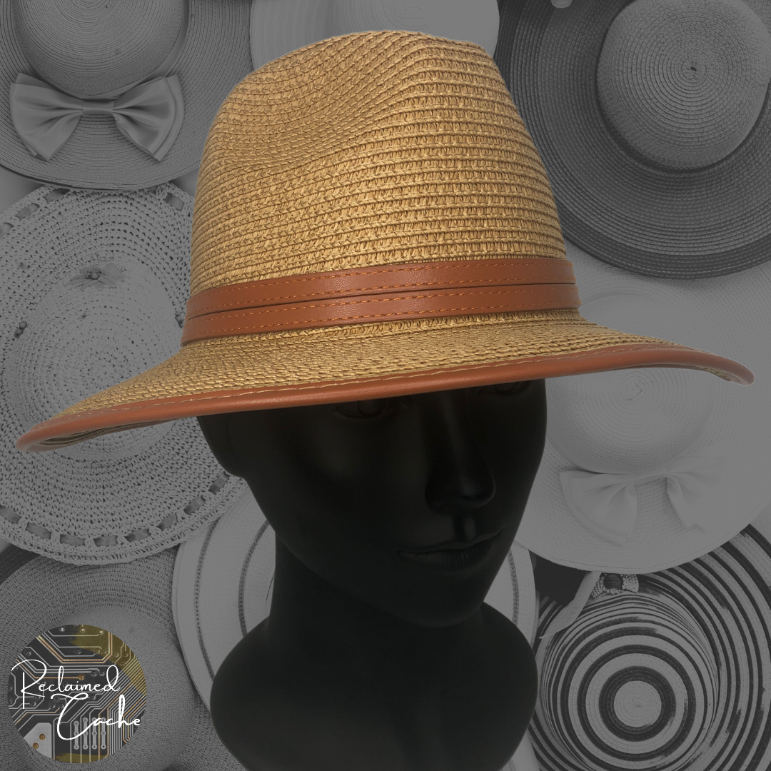 Riah Fashion Brown Straw Woven Fedora Riah Fashion Brown Straw Woven Fedora – Reclaimed Cache main image 3