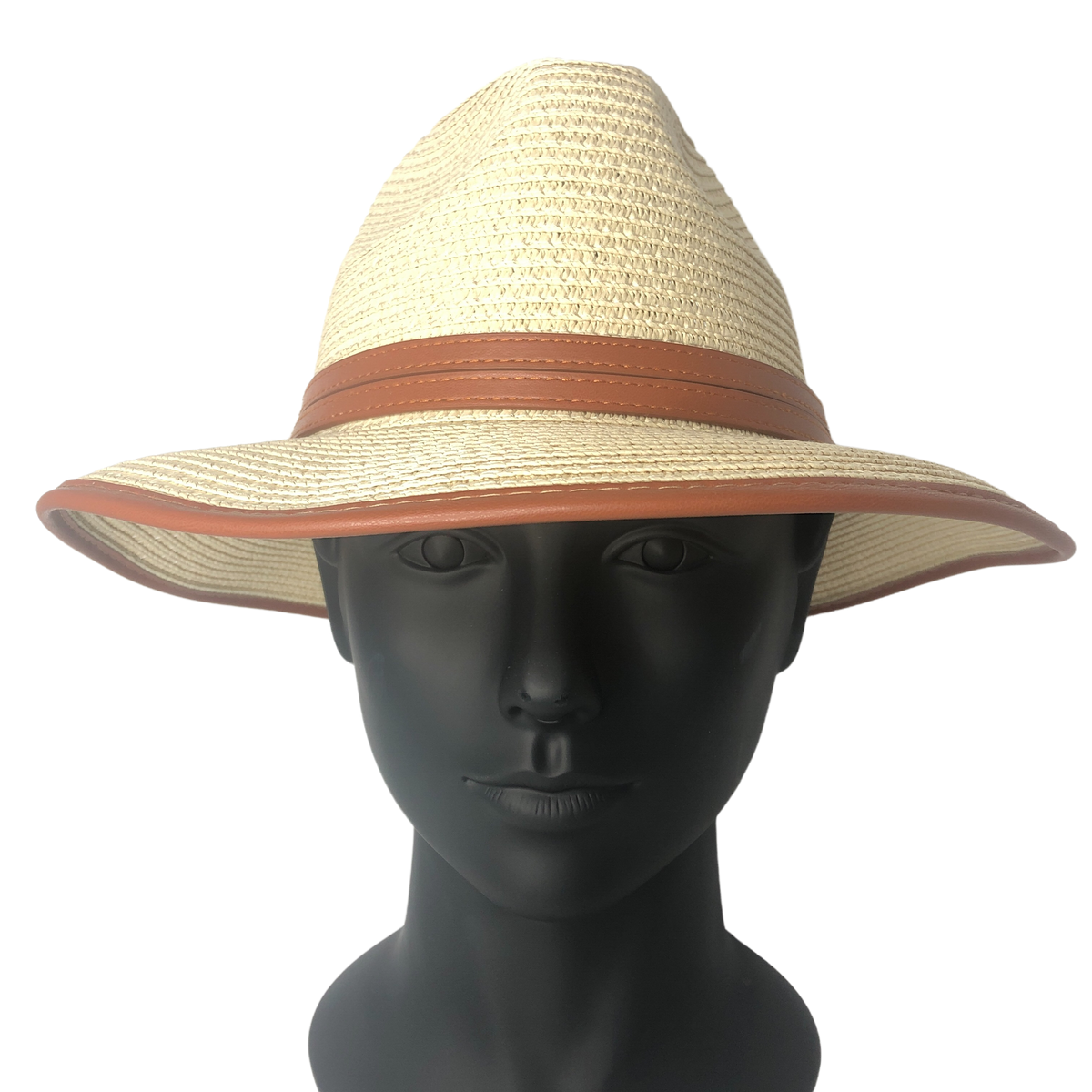 Riah Fashion Tan Straw Woven Fedora – Reclaimed Cache display picture 1