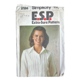 Simplicity 8186 Misses' Tucked Shirt Pattern - Size 10-12-14