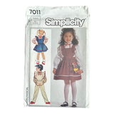 Simplicity 7011 Child's Blouse, Jumper and Overalls Pattern - Size 3-4-5