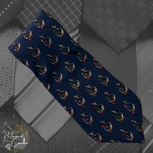 J. Garcia Navy Blue Silk Tie