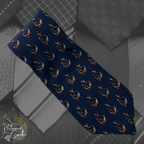 J. Garcia Navy Blue Silk Tie