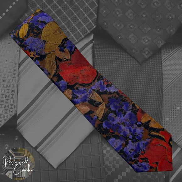 Multicolor Abstract Floral Skinny Tie