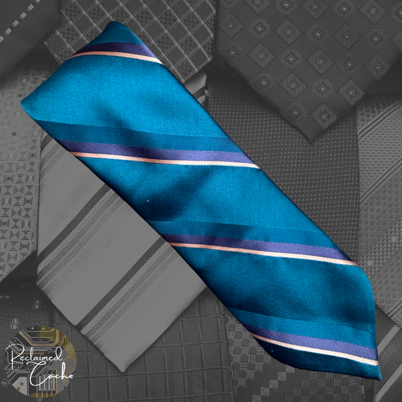Teal Diagonal Stripe Tie