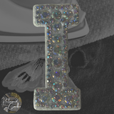 Iridescent Letter I Iridescent Rhinestone Iron On Patch