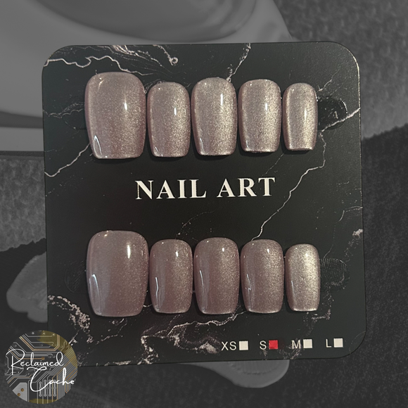 Shimmery Soft Pink Short Square Nails - Size Small