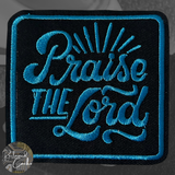 Blue Praise The Lord Iron On Patch