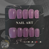 Shimmery Light Purple Short Square Nails - Size Medium