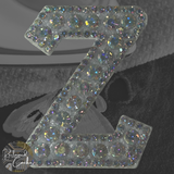 Iridescent Letter Z Iridescent Rhinestone Iron On Patch