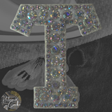 Iridescent Letter T Iridescent Rhinestone Iron On Patch