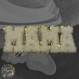 White and Gold MAMA Iron On Patch Patch