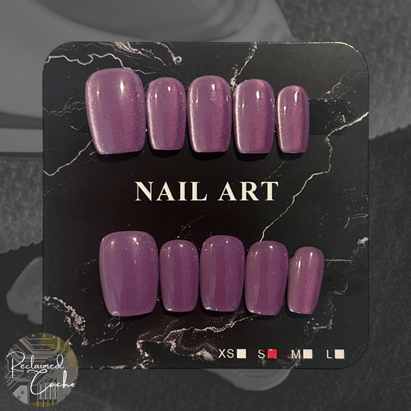 Shimmery Mauve Short Square Nails - Size Small