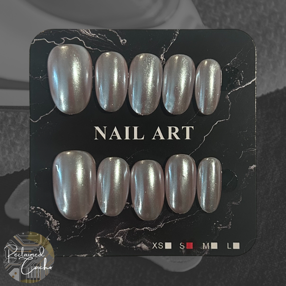 Iridescent Short Oval Nails - Size Small