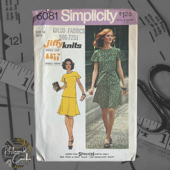 Simplicity 6081 Misses' Jiffy Knit Two-Piece Short Dress Pattern - Size 14