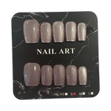 Shimmery Soft Pink Short Square Nails - Size Small