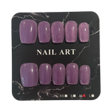 Shimmery Light Purple Short Square Nails - Size Medium