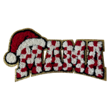 MAMA with Santa Hat Iron On Patch