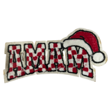 MAMA with Santa Hat Iron On Patch