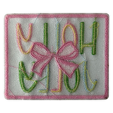 Holly Jolly with Bow Iron On Patch