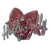 Holly Jolly with Disco Ball Iron On Patch