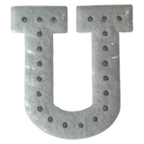 Iridescent Letter U Iridescent Rhinestone Iron On Patch