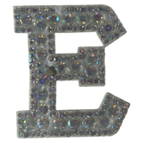 Iridescent Letter E Iridescent Rhinestone Iron On Patch