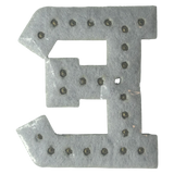 Iridescent Letter E Iridescent Rhinestone Iron On Patch