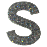 Iridescent Letter S Iridescent Rhinestone Iron On Patch