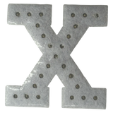 Iridescent Letter X Iridescent Rhinestone Iron On Patch