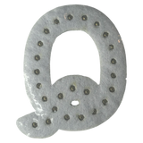 Iridescent Letter Q Iridescent Rhinestone Iron On Patch