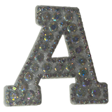 Iridescent Letter A Iridescent Rhinestone Iron On Patch