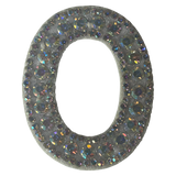 Iridescent Letter O Iridescent Rhinestone Iron On Patch