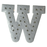 Iridescent Letter W Iridescent Rhinestone Iron On Patch