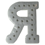 Iridescent Letter R Iridescent Rhinestone Iron On Patch