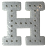 Iridescent Letter H Iridescent Rhinestone Iron On Patch