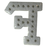 Iridescent Letter F Iridescent Rhinestone Iron On Patch