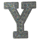 Iridescent Letter Y Iridescent Rhinestone Iron On Patch