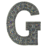 Iridescent Letter G Iridescent Rhinestone Iron On Patch