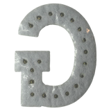 Iridescent Letter G Iridescent Rhinestone Iron On Patch