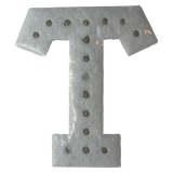 Iridescent Letter T Iridescent Rhinestone Iron On Patch