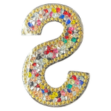 Letter S Multicolor Rhinestone Iron On Patch