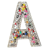 Letter A Multicolor Rhinestone Iron On Patch
