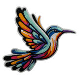 Multicolor Colorful Hummingbird Iron On Patch