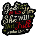 God is Within Her Iron On Patch