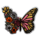 Multicolor Floral Butterfly Iron On Patch