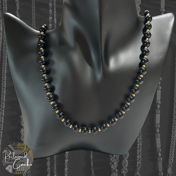 Monet Black and Gold Beaded Necklace