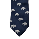 Navy Blue and White Bison Tie
