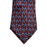 Lord & Taylor Maroon and Blue Floral Tie