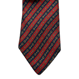 Red and Blue Diagonal Stripes with Gold Buckles Tie