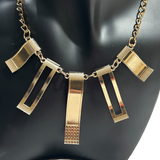 Gold Geometric Wavy Collar Necklace